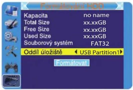 Kapacita no name Total Size xx.xxGB Free Size xx.xxGB Used Size xx.xxGB Souborový systém FAT32 Oddíl úložiště USB Partition1 Formátovat