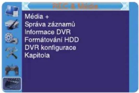 Média + Správa záznamů Informace DVR Formátování HDD DVR konfigurace Kapitola