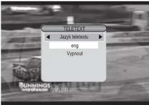 TELETEXT Jazyk teletextu eng Vypnout