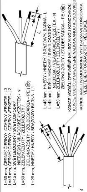 L=65 mm, ČERNÝ/ ČERNÝ / CZARNÝ / IFEKETE - L3 L=15 mm, ČERNÝ/ ČERNÝ / CZARNÝ / IFEKETE - L2 L=45 mm, SVĚTELMODRY / SVĚTELMODRY NEBESKI / VÍLAGOSKEK VEZETEK - N ZELENOZLUTY / ZELENOZLUTY / ZIELONO-ZOLTÝ / ZÓLDESSARGA - PE (⊕) ZIELONO-ZOLTÝ / ZÓLDESSARGA - PE (⊕) L=25 mm, HNEDÝ / HNEDÝ / BRAZOWY / BARNA - L1 L=45 mm, HNEDÝ / HNEDÝ / BRAZOWY / BARNA - L L=45 mm, SVĚTELMODRY / SVĚTELMODRY NEBESKI / VÍLAGOSKEK VEZETEK - N ZELENOZLUTY / ZELENOZLUTY / ZIELONO-ZOLTÝ / ZÓLDESSARGA - PE (⊕) KONCE VODIČU PVEVNENÉ NAŁISOVANOU KONCOVKAU KONCE VODIČOV SPVEVNENÉ NAŁISOVANOU KONCOVKAU KONCE KABEL WŻHOCNICNE WYTLACZANA KONCOVKA, VEZETEK FORRASZOTT VEGEKKEL 4