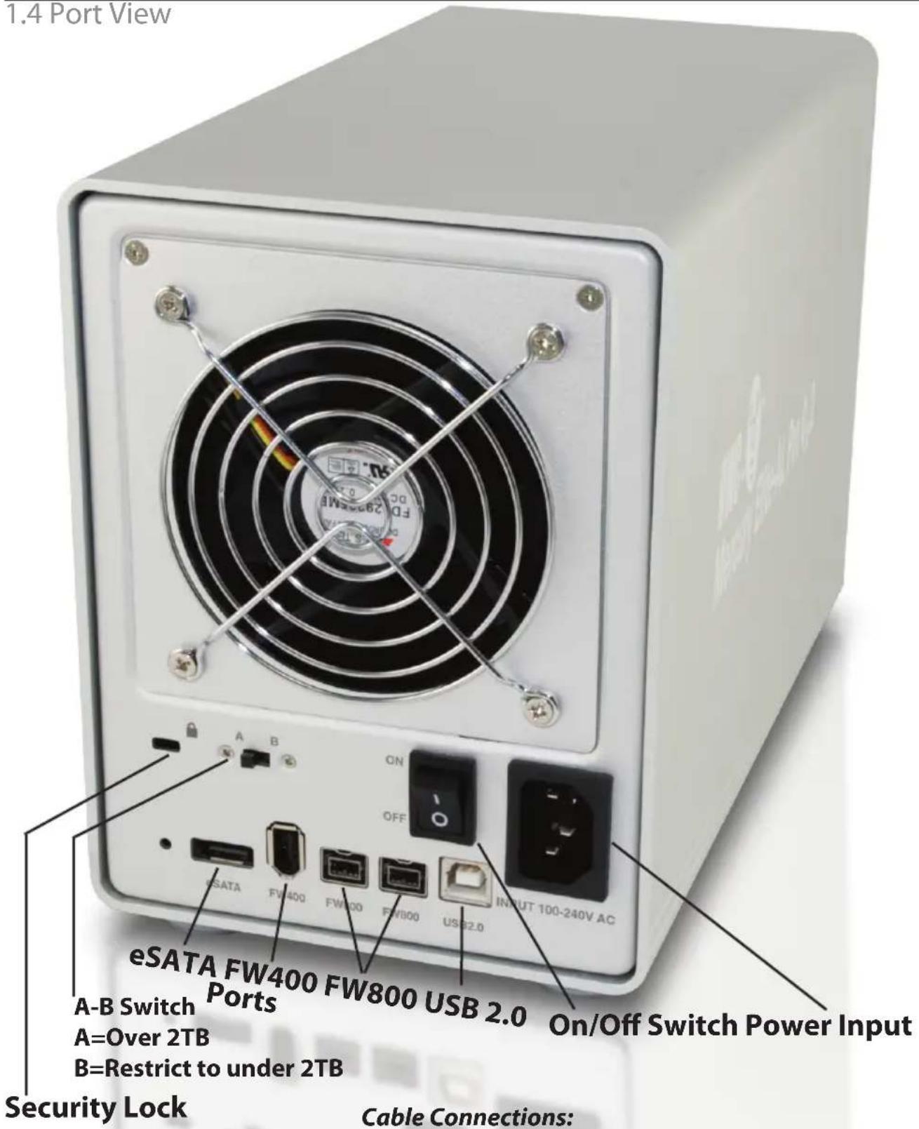 OWC Mercury Elite Pro Qx2 - Port View - 1