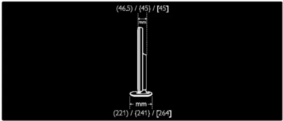 PHILIPS 40PFL6606D - Legend for TV dimensions - 2