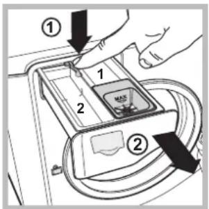 Hotpoint Ariston AQ114D 697D EU/B - A mosószer-adagoló fiók tisztítása - 1