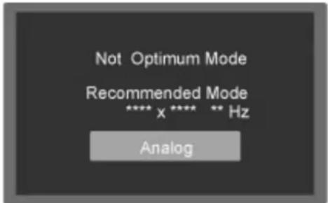 Not Optimum Mode Recommended Mode **** x **** ** Hz Analog