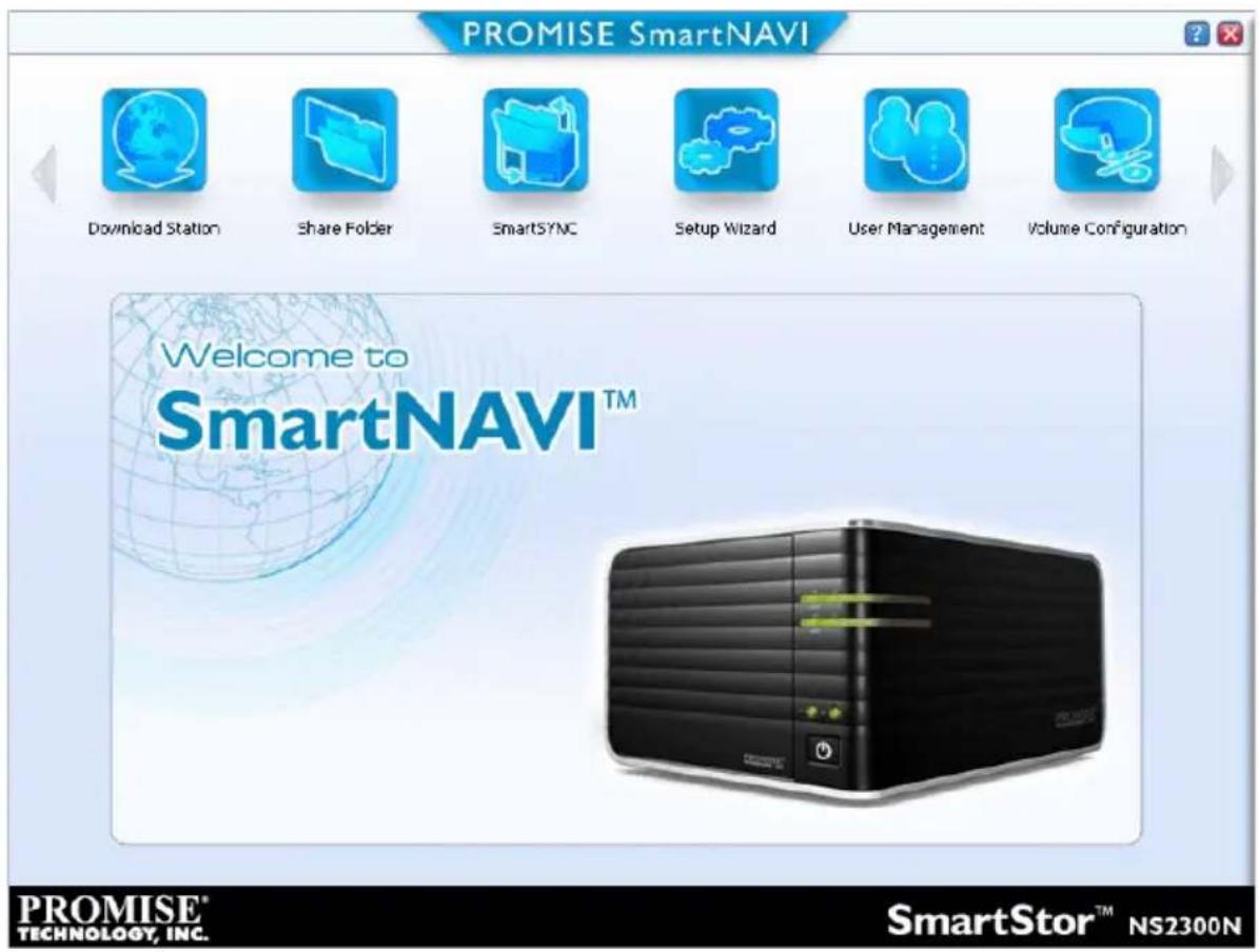 Promise Technology SmartStor NS2300N - Opening the Main Window - 2