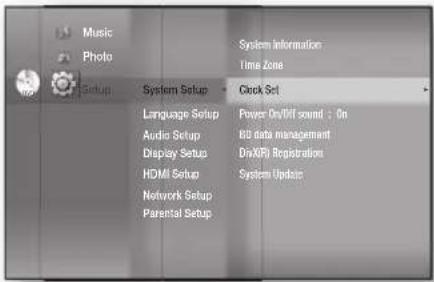 SAMSUNG HT-BD1250R - Set the clock - 1