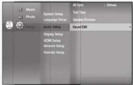 SAMSUNG HT-BD1250R - Setting the Sound Edit - 1
