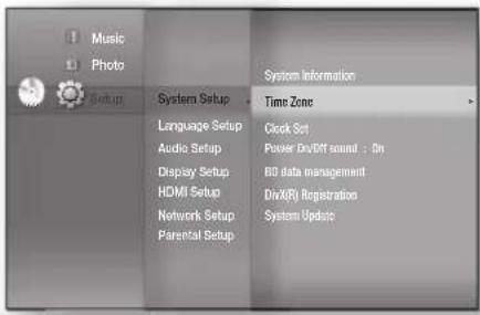SAMSUNG HT-BD1250R - Choose your time zone - 1