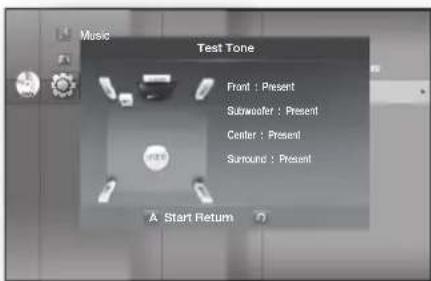 SAMSUNG HT-BD1250R - Setting the Test Tone - 4