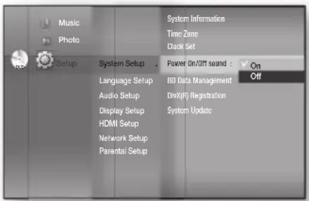 SAMSUNG HT-BD1250R - Setting the Power On / Off Melody Sound - 1