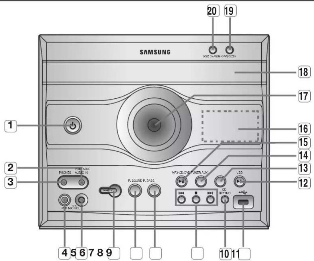 SAMSUNG MAX-DG56 - —Přední panel— - 1