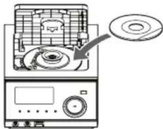 Diagram of a kitchen appliance with labeled components and an arrow pointing to a disc component