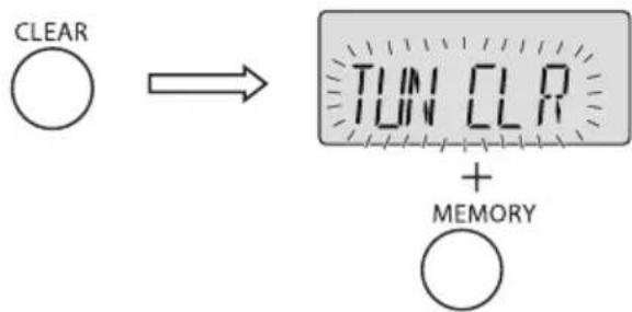 CLEAR TUN CLR + MEMORY