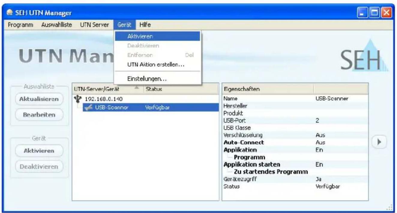 SEH myUTN-130 - USB-Scanner mit Client verbinden - 3