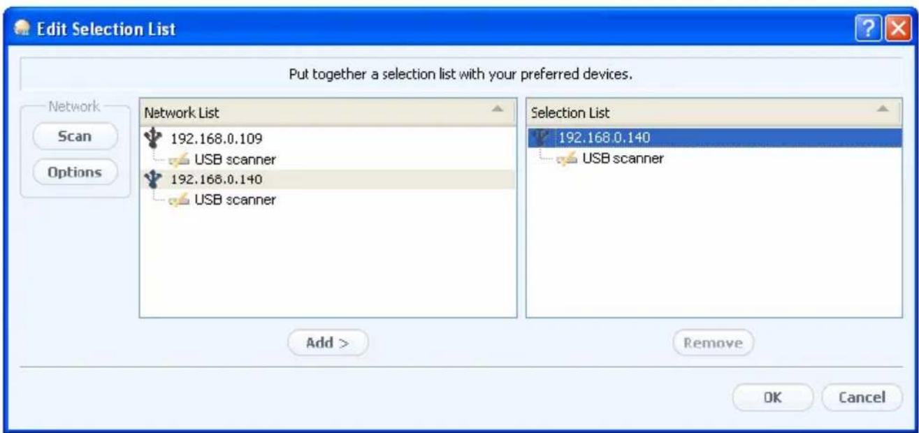 SEH myUTN-130 - Adding the UTN Server to the Selection List - 2