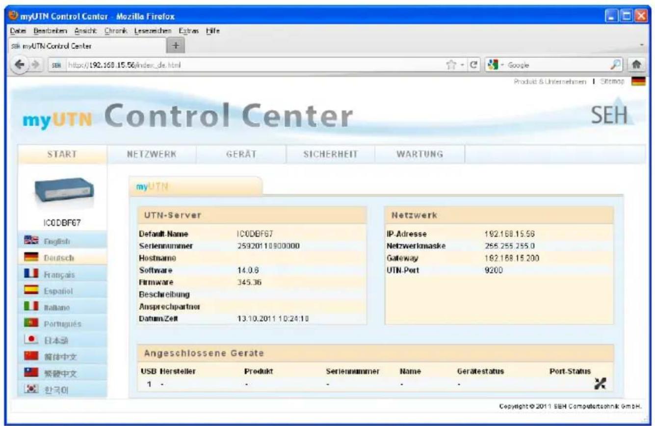 SEH myUTN-130 - UTN-Server konfigurieren - 3