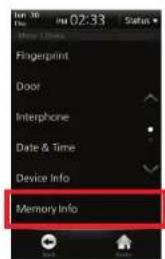 Suprema BioStation T2 - Memory Info - 1