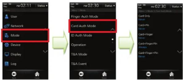 Suprema BioStation T2 - Authentication Mode - 2