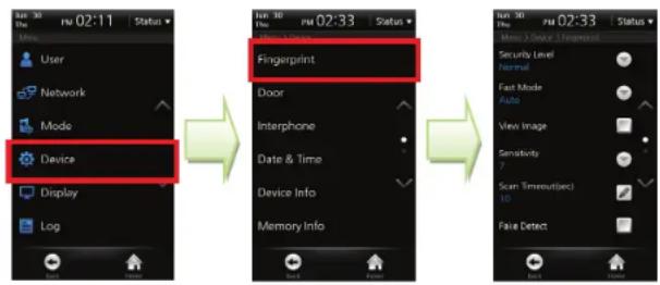 Suprema BioStation T2 - Fingerprint Setting - 1
