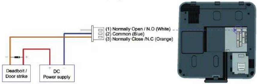 Suprema BioStation T2 - ■ Relay Connection - Fail Safe Lock (3-pin Connector) - 1
