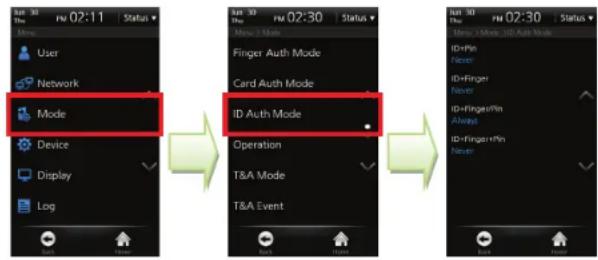 Suprema BioStation T2 - Authentication Mode - 3