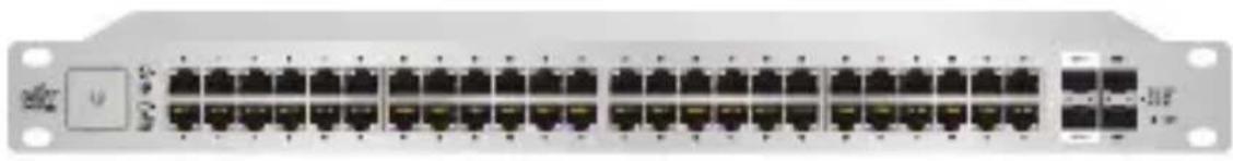 Front view of a network switch device with multiple Ethernet ports (no visible text or labels)