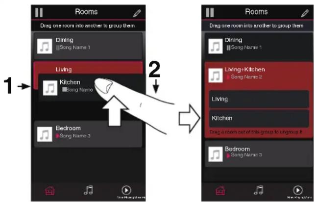 HEOS AVR - ■ Grouping rooms - 2