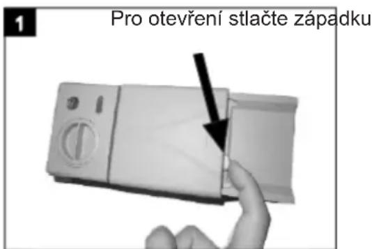 Pro otevření stlačte západku