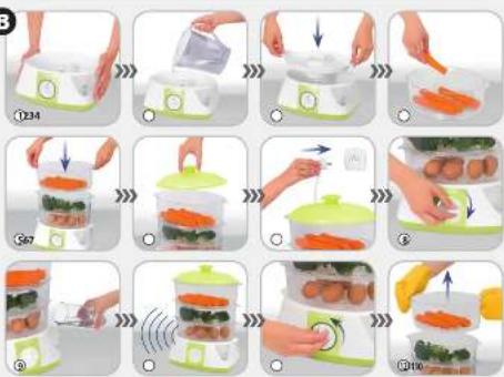 Step-by-step cooking process for egg preparation, showing steps from mixing to boiling with egg cuts and a pan.