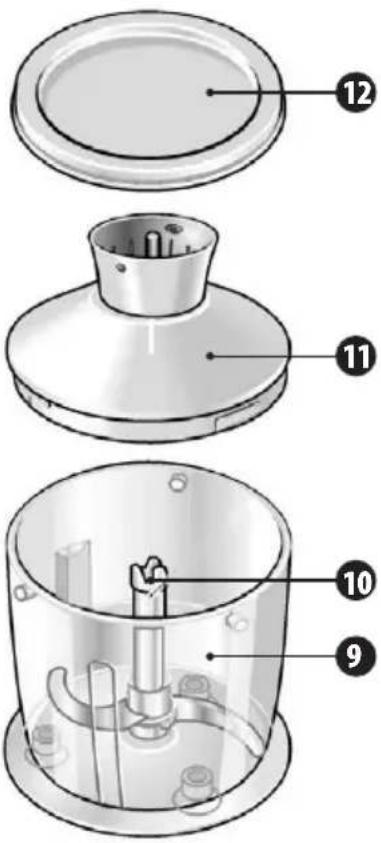 Technical diagram of a device with numbered parts for identification