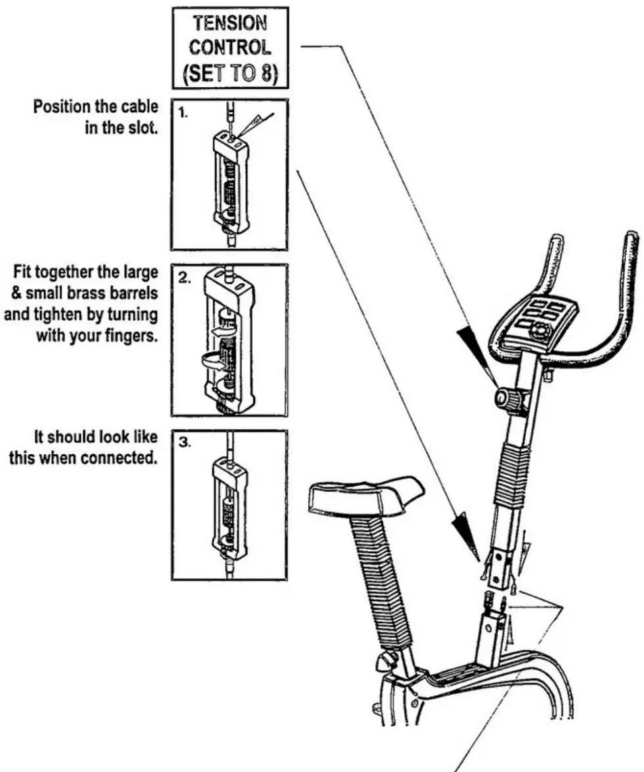 York Fitness Cardiofit 3200 - CONNECT THE TENSION CABLE - 1