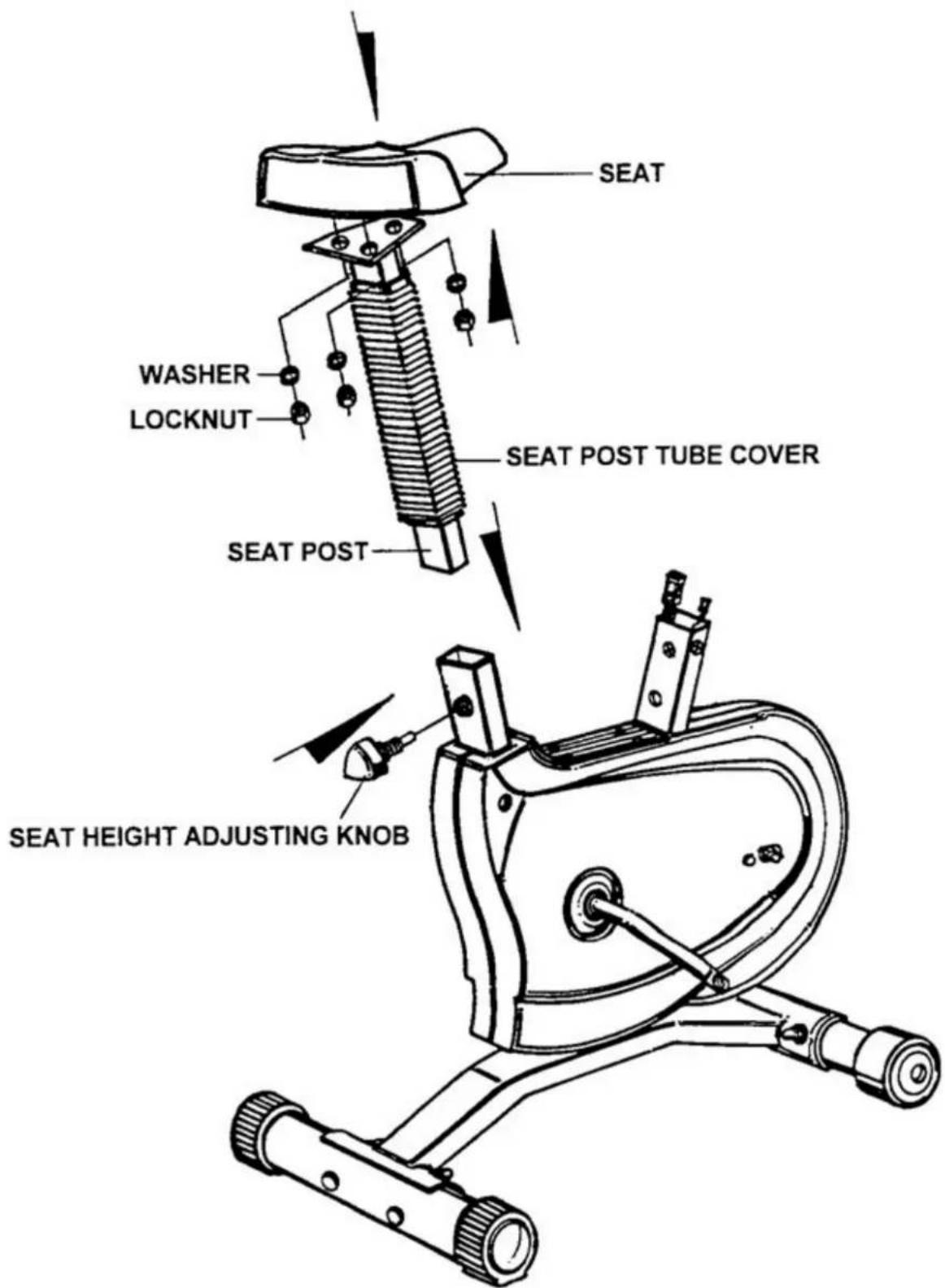 York Fitness Cardiofit 3200 - ATTACH THE SEAT AND SEAT POST - 3