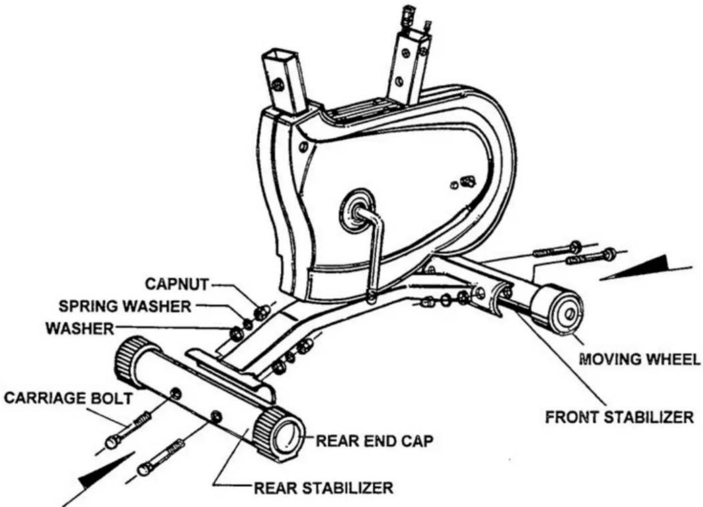 York Fitness Cardiofit 3200 - ATTACH THE STABILIZERS - 5