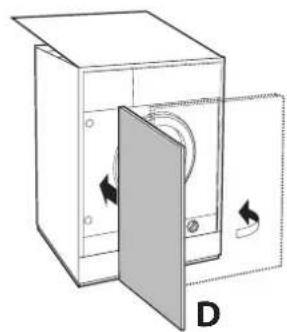 WHIRLPOOL BI WMWG 71253 - Mounting the wooden panel onto the door and inserting the machine into cabinets: - 4