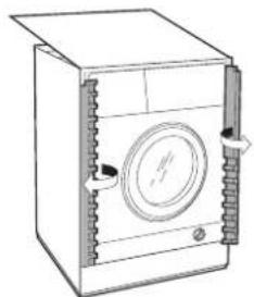 WHIRLPOOL BI WMWG 71253 - Mounting the wooden panel onto the door and inserting the machine into cabinets: - 3