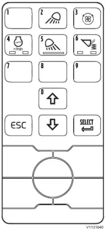 1 2 3 4 5 6 7 8 9 0 ESC ↓ SELECT V1131640