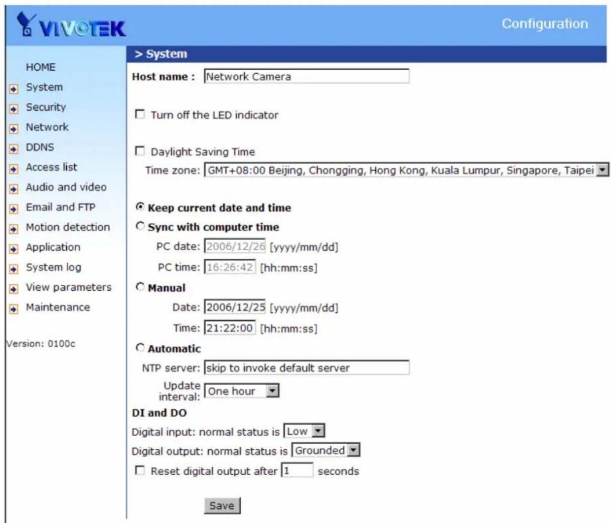 Vivotek IP7131 - Definitions in Configuration - 1