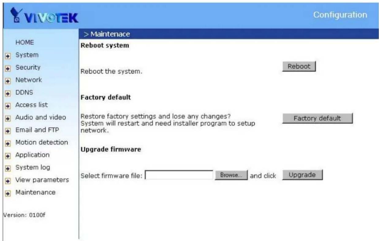 Vivotek IP7131 - Maintenance - 1