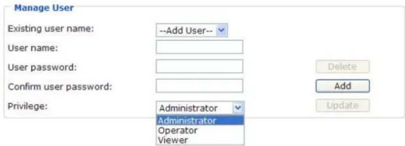 Vivotek IP7138 - Manage User - 1