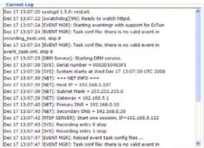 Vivotek IP7138 - Current Log - 1