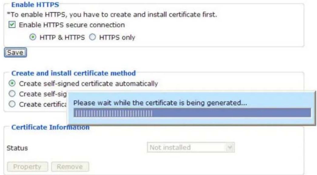Vivotek IP7138 - Create self-signed certificate automatically - 1
