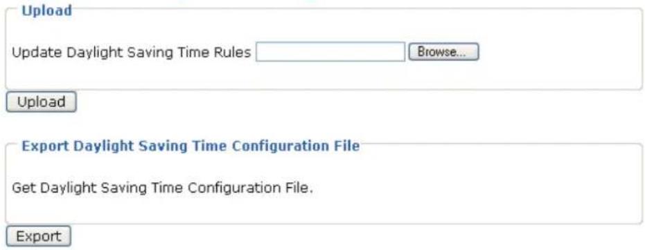 Vivotek IP7133 - Upload / Export Daylight Saving Time Configuration File - 1