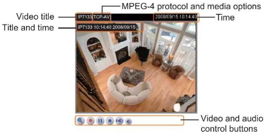 Vivotek IP7133 - The following window is displayed when the video mode is set to MPEG-4: - 1