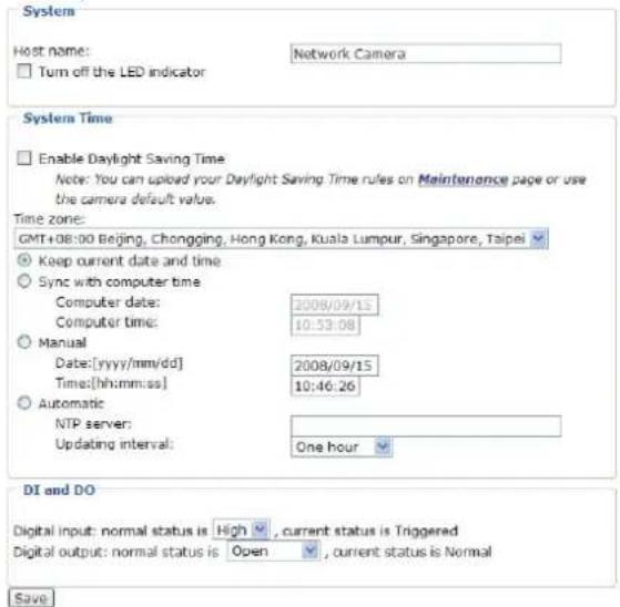 Vivotek IP7133 - Configuration - 1