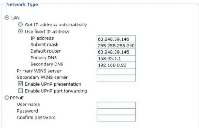 Vivotek IP7133 - Internet connection with static IP - 1