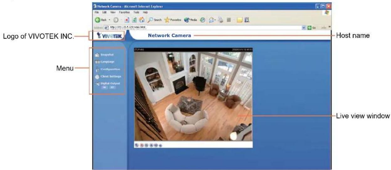 Vivotek IP7133 - Main Page - 1