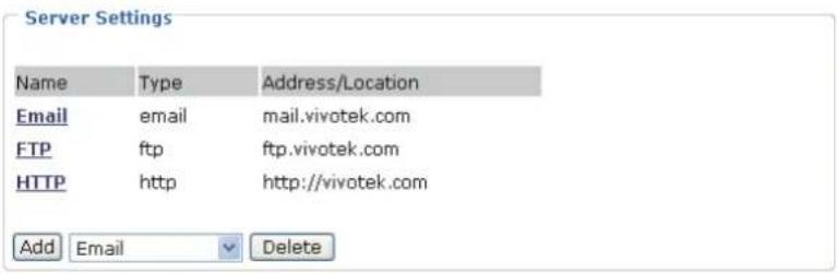 Vivotek IP7133 - Server Settings - 10