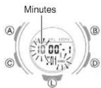 CASIO Baby-G BSA-B100-4A1ER - Setting a Timer Start Time - 4