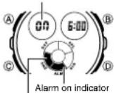 CASIO Baby-G BGA-150KT-7BER - To turn an alarm on and off - 1