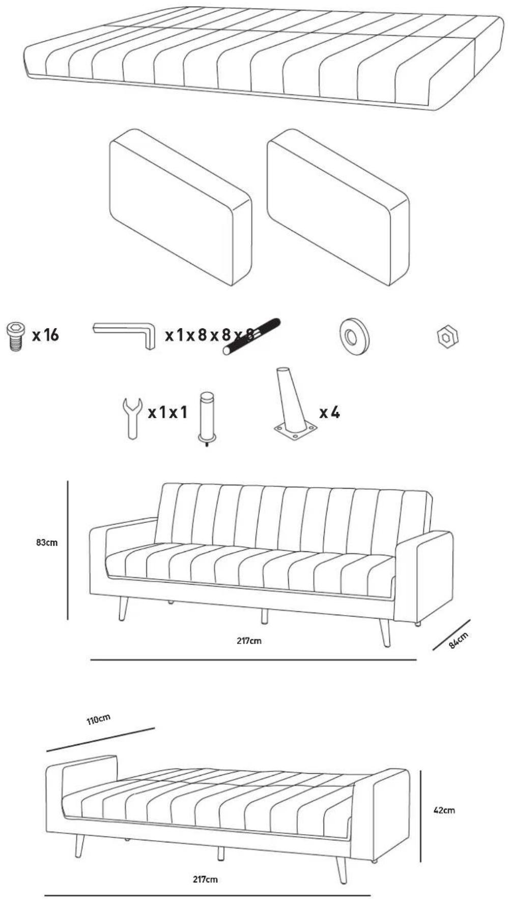 Habitat Jojy - Please check you have all the components and fittings listed below - 1